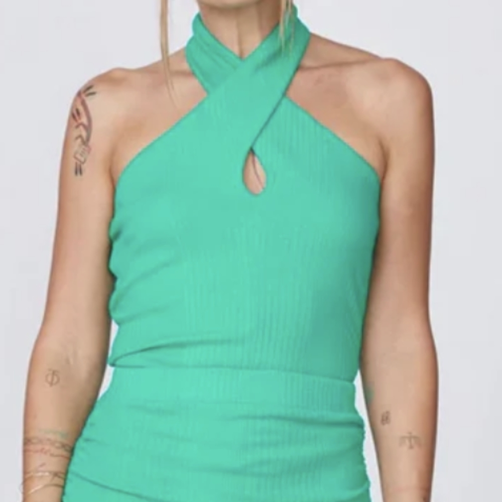 NWT Monrow varigated rib halter tank top